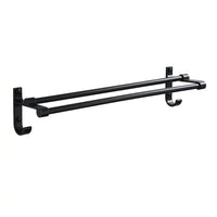 Towel Bar and Bath Holder for Washroom Organization, Wall Mounted Kitchen Rack with Hooks for Travelers, Aluminum Alloy Construction