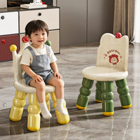 Cartoon Plastic Children's Stool with Backrest for Toddlers