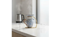 Tea Pitcher with Strainer and Stand Elegant Design Traditional Tea Pitcher Set High Temperature Fired for Office