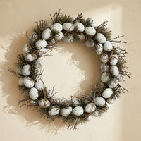 Artificial Easter Wreath Decoration 60cm Front Door Wreath Spring Wreath with Eggs for Easter Holiday Home Party Wall Decor