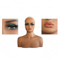 Mannequin Head with Shoulders Professional Female Mannequin Bust Hairpiece Display Head for Salon Owners, Jewelers, Photography Studios