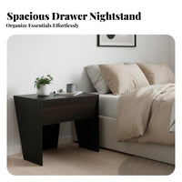 Single-Drawer Bedside unit with exposed Shelf Minimalist Design Nightstand