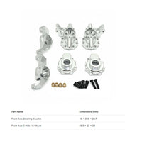 Front Axle Steering Hub Steering Joint Set CNC Machined Aluminum Caster Block Set Heavy Duty RC Crawler Part