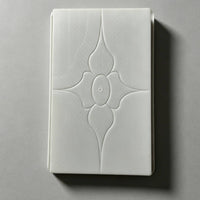 Rectangular Paving Mold Plastic Floral Pattern Mold White Frame for Courtyard