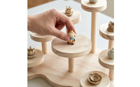 Tabletop Figurine Stand Tiered Wooden Display Rack Multifunctional Multi-Tier Display Shelf for Collectors, Desk Organization