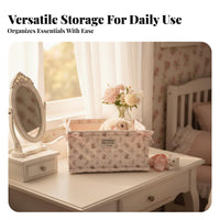 Cute Animal Organizer Bin Versatile Satin Cosmetic Pouch Storage Basket for Washroom