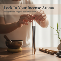 Glass Incense Tube with Cork Stopper for Agarwood Sandalwood Storage