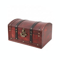 Wooden Box with Curved Lid Distressed Decorative Keepsake Storage Chest Rustic Wooden Keepsake Box for Collectors