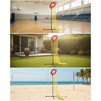 Volleyball Training Net with Target Heavy Duty Volleyball Passing Net with Wheels Adjustable for Coaches