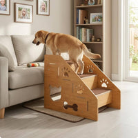 Wooden Pet Stair Ramp Decorative Anti-Slip Stair Ramp Sturdy for Bed