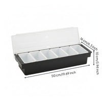 Multi-Compartment Condiment Tray with Removable Cups Compartmented Condiment Container with Lid Easy to Clean Garnish Tray with Compartments Detachable for Bartenders, Hosts, Bar Service, Ingredient Prep