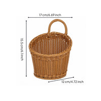 Woven Plastic Basket Indoor Rattan-Like Storage Basket Multipurpose