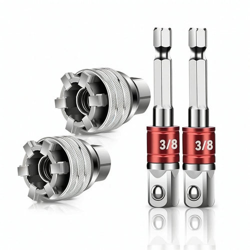 Universal Socket with Rods Self-Adjusting Ratchet Adapter Secure Grip for Garage
