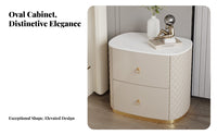 Oval Storage Cabinet Minimalist aesthetic Bedside Table sturdy Construction