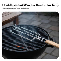 Detachable Design Hot Dog Grill Rack Foldable Handle Hot Dog Grilling Basket Portable for Campers, Camping, Tailgating, Backyard Parties