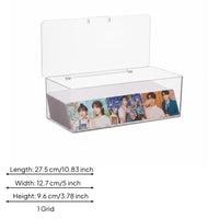 Desktop Card Storage Box Stackable Transparent Card Box for Desk, Players
