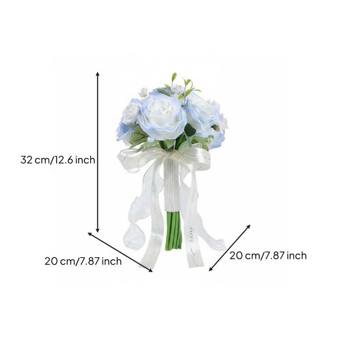 Blue Blossom Bridal Floral Arrangement Gradient Color Artificial Wedding Floral