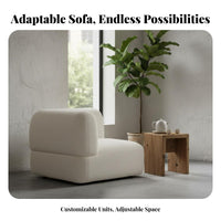 Boucle Sectional Sofa Teddy Fleece Upholstery Sectional Rustic Minimalist Visual billowyLike Shape for Homeowners, Lounge Area
