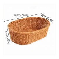 Oval Rattan Basket Woven Rattan Storage Basket Brown