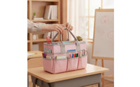 Craft Organizer Tote Bag Structured Bag with Pockets Multipurpose Craft Tote for Crafters, Classroom