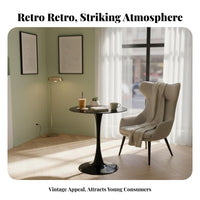 Pedestal Table with Backrest Seating Easy to Clean restaurant Set for Milk Tea Shops