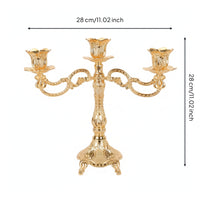 Metal Candelabra Vintage Three-Arm Candle Holder Space-Saving for Event Planners