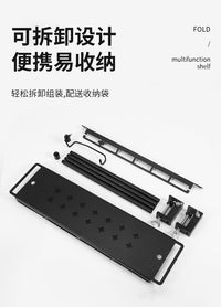 露营桌面双层置物架多功能铝合金轻量化折叠桌架户外野营桌灯挂架