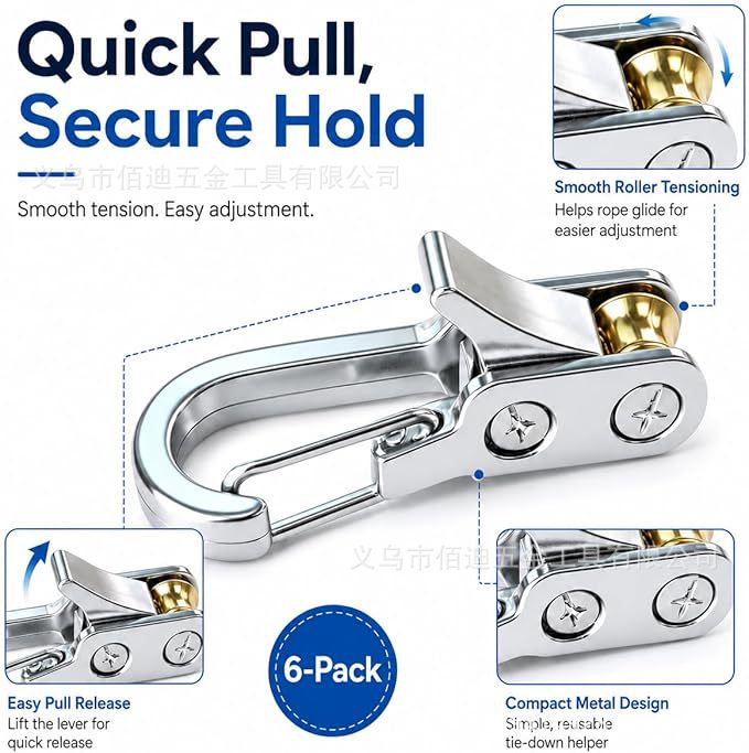 Multifunctional Rope Tensioning Tool with Self-Locking Buckle for Outdoor Tents