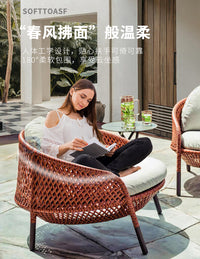 Nordic Outdoor Rattan Sofa Set with Coffee Table