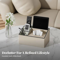 Multi-Compartment Remote Holder Minimalist Design Desktop Organizer for Families