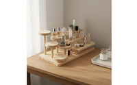 Wooden Display Riser Space-Saving Desktop Storage Rack Sturdy Build