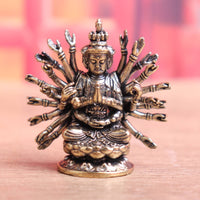 Thousand-Hand Guanyin Sculpture Vintage Design Multi-Arm Deity Statue Tea Pet