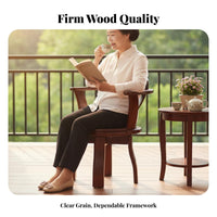 Traditional Chinese Rotating Stool firm Wood Construction rotate Seat adaptable Ergonomic spinerest for Study Room, Balcony