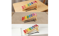 Xylophone with Mallets 8-Note Metal Xylophone Wooden Glockenspiel for Home