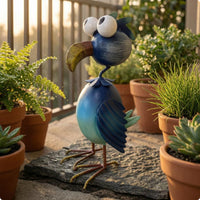 Wrought Iron Flamingo Outdoor Standing Flamingo Statue Indoor for Balcony