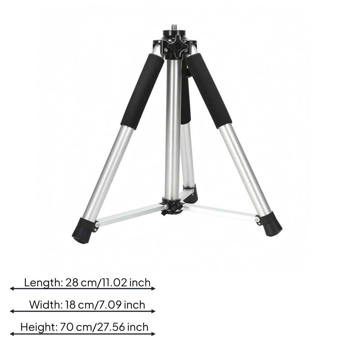 Adjustable-Height Tripod Stand Foldable Floor Holder Rubber Feet