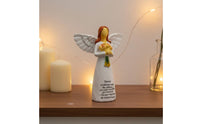 Angel Sculpture Holding Flowers Hand-Painted for Retirees, Colleagues