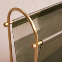 Magazine Rack with Leather Sling Space-Saving Organizer Stable for Living Room