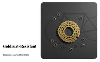 Cycle Chain Anti-Rust Gold Bike Chain Drivetrain Component Effortless Shifting High Strength for Cyclists, Trail Riding