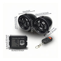 Wired Motorcycle Speakers with Controller Glossy Motorcycle Audio System Full Range Speaker Set for Motorcyclists, Commuting