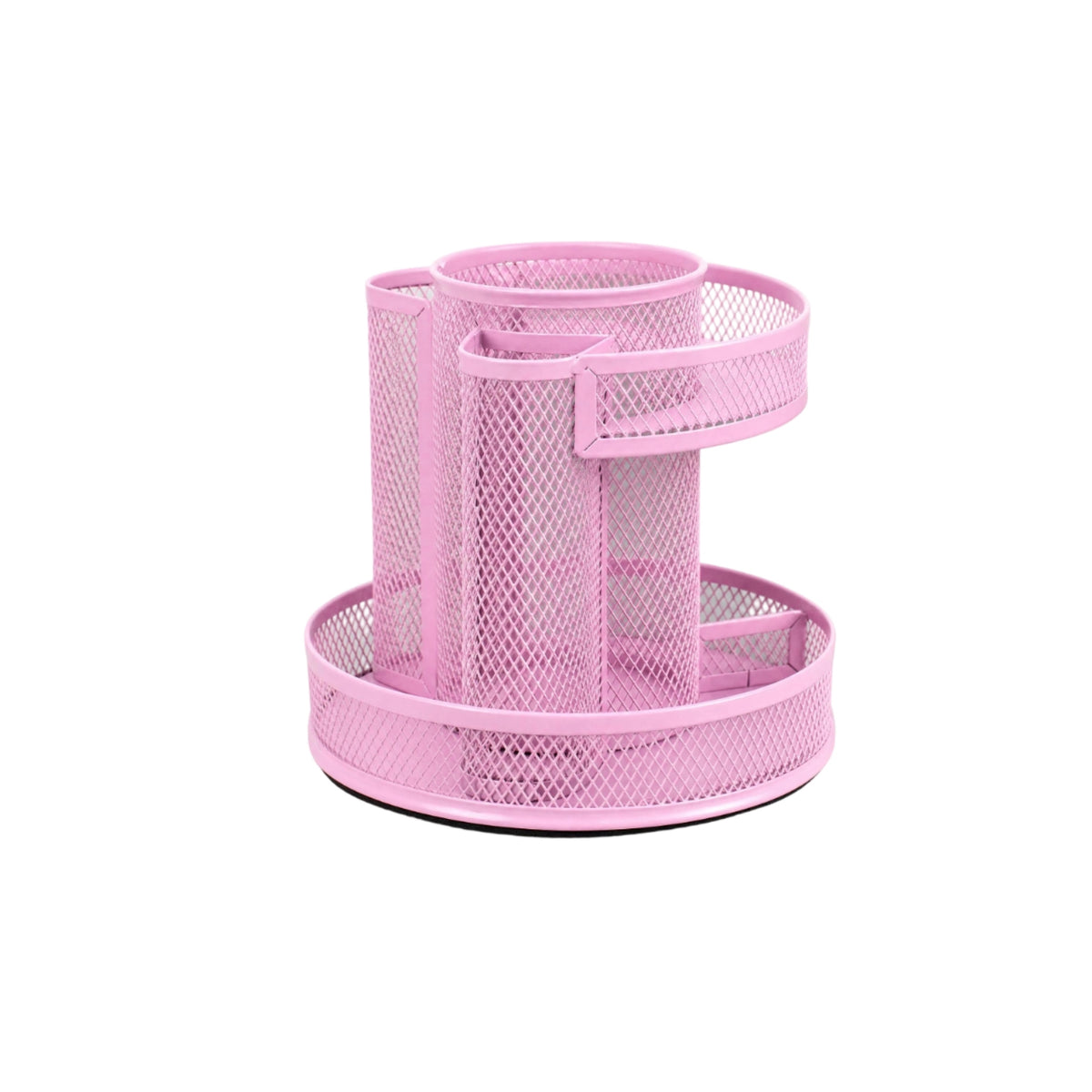 Rotating Mesh Organizer 2-Tier Spinning Pen Holder Space-Saving for Vanity Table
