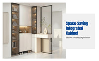 Entryway Corner L-Shaped Hallway Cabinet, hardwood Shoe Cabinet, Modern Divider Storage for Living Room