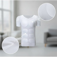 V-Neck Cosplay Shirt with Muscle Chest Short-Sleeve Fake Muscle T-Shirt Fitted Costume Top Seamless-Looking for Men, Cosplayers, Stage Performances