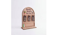 3D Books Read This Year Tracker Sign Layered Wooden Reading Tracker with Tiles Movable Books Read This Year Counter Aesthetic for Readers