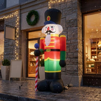 Freestanding Christmas Inflatable Nutcracker Inflate Inflatable Nutcracker Soldier Portable Holiday Decoration Easy for Yard, Porch