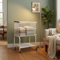 Laundry Storage Trolley Uncovered Shelf Rolling Laundry Trolley Heavy Duty