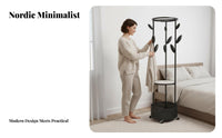 Rolling Clothes Rack with Laundry Basket Quick Assembly for Dorm Room, Students