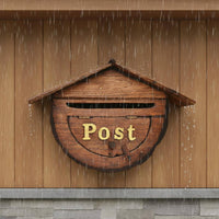 Vintage Mailbox Rustic Wooden Mailbox Waterproof for Garden