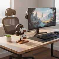 Headphone and Controller Stand Three-Function Headset and Controller Holder Space-Saving Organizer for Gaming Aficionados, Streamers, Office