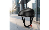 Half Helmet with Goggles Slim-Fit Vintage Scooter Helmet Quick-Release Glossy for Commuters, Commuting